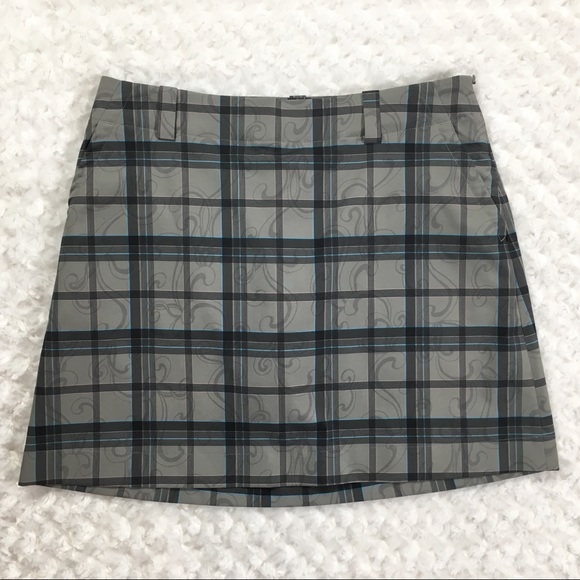Nike Golf Skort plaid grey & black EUC - Picture 1 of 2